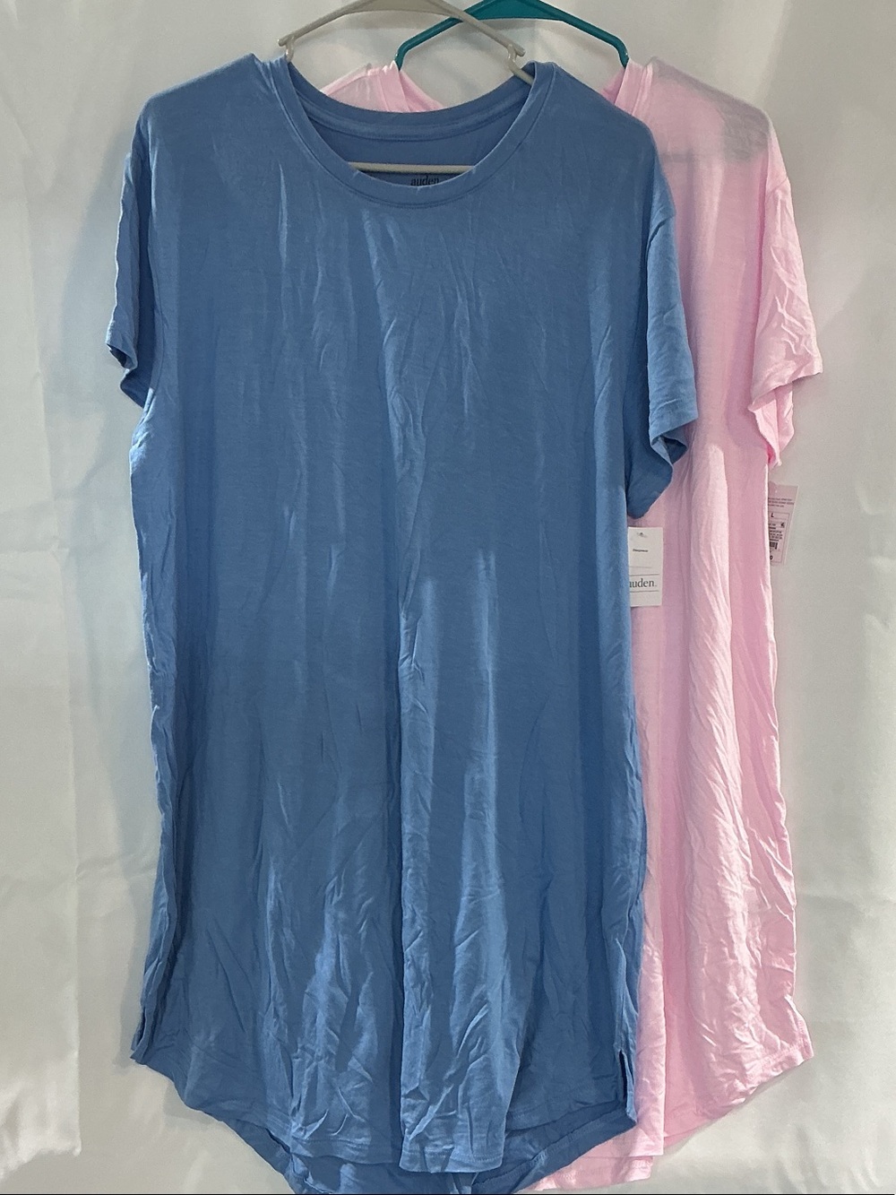 Auden Short Sleeve Tee Nightdress in Blue and Light Pink Set of 2